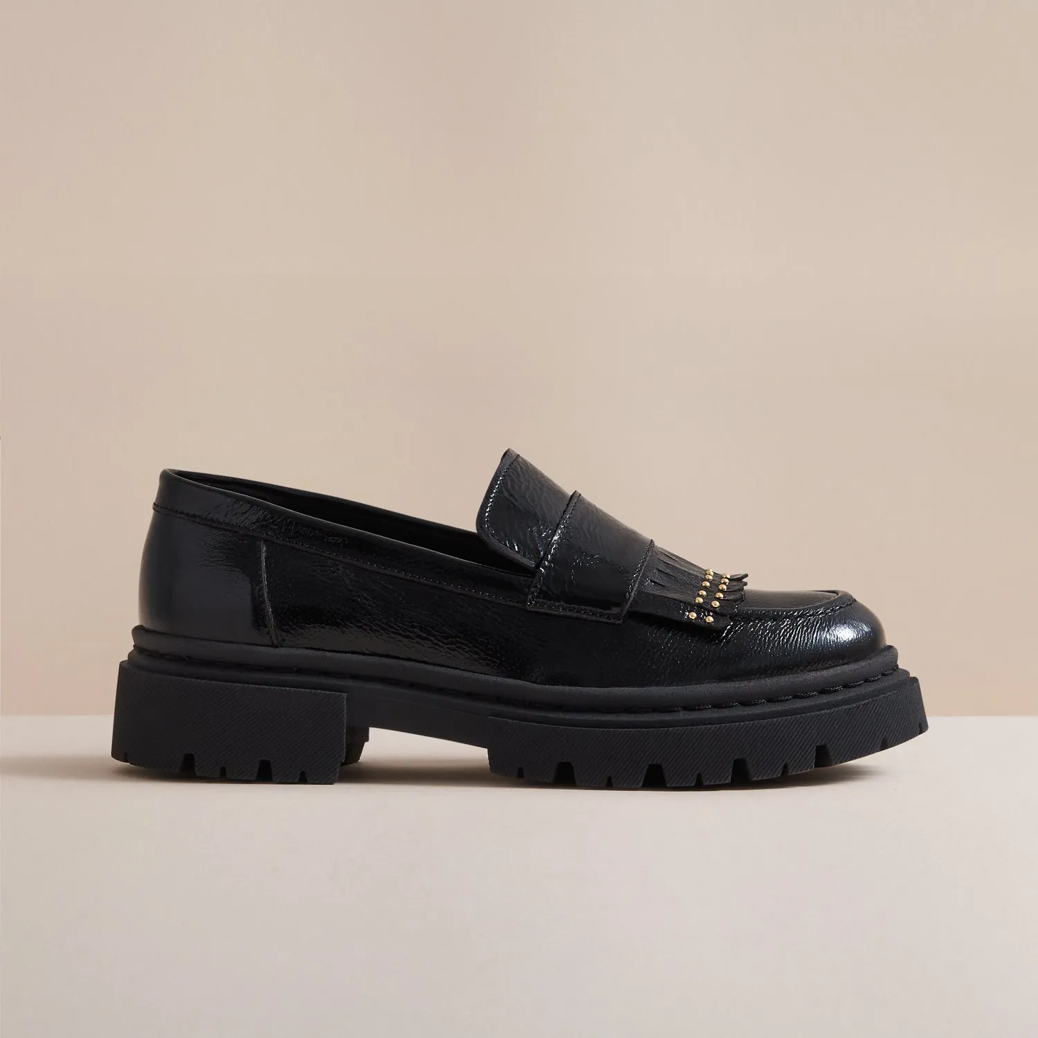 YUKI BLACK PATENT LOAFER sold by Hudson Shoes