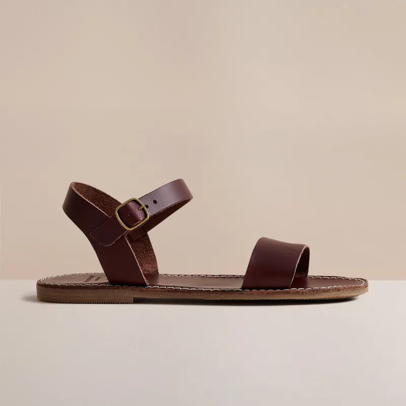 ROSEMARY WOMENS  BROWN LEATHER SANDAL made by Hudson Jeans