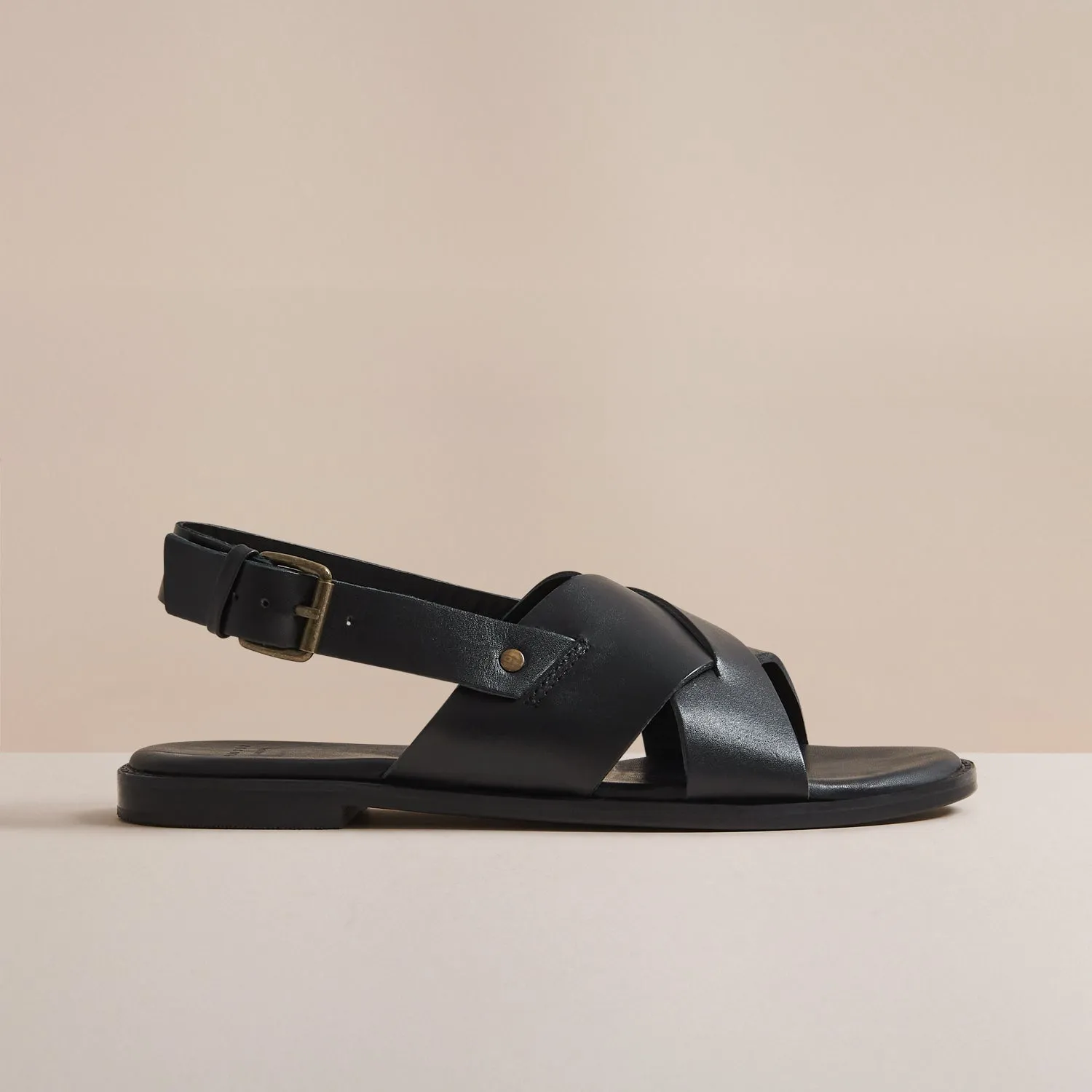 NICKEL BLACK LEATHER SANDAL sold by Hudson Shoes