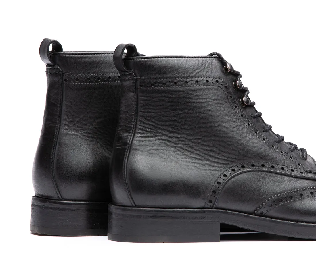 SHERWOOD BLACK DRUM DYE BROGUE BOOT sold by Hudson Shoes product image thumbnail 4