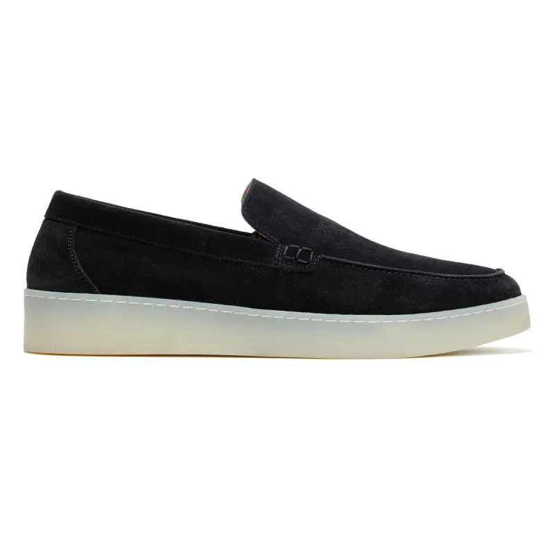 HAWKINS MENS NAVY SUEDE LOAFER made by Hudson Jeans