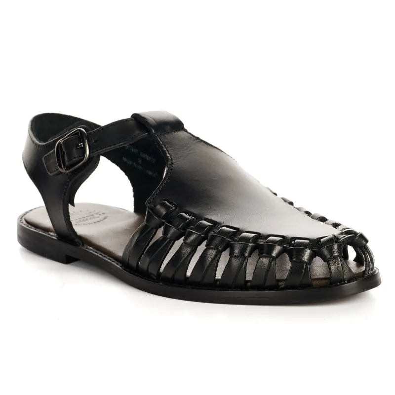 LUNA WOMENS BLACK LEATHER SANDAL made by Hudson Jeans