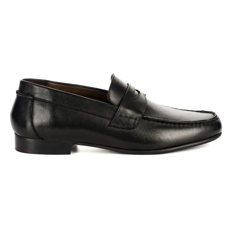 ARGYLE MENS BLACK LEATHER LOAFER made by Hudson Jeans