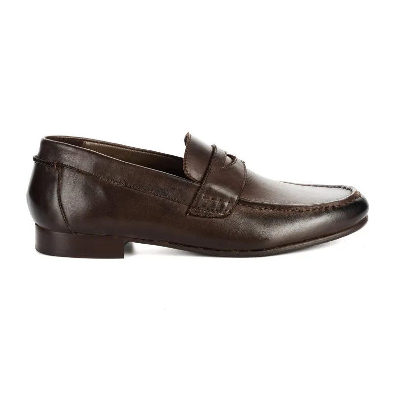 ARGYLE MENS BROWN LEATHER LOAFER made by Hudson Jeans