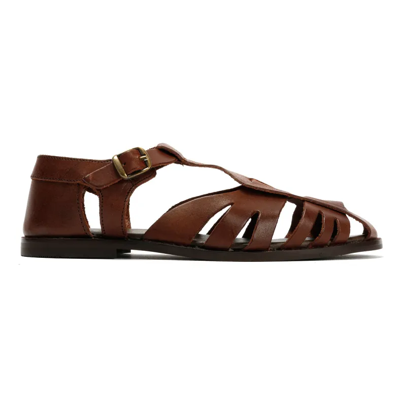 NOVA WOMENS BROWN VEG TANNED LEATHER SANDAL made by Hudson Jeans
