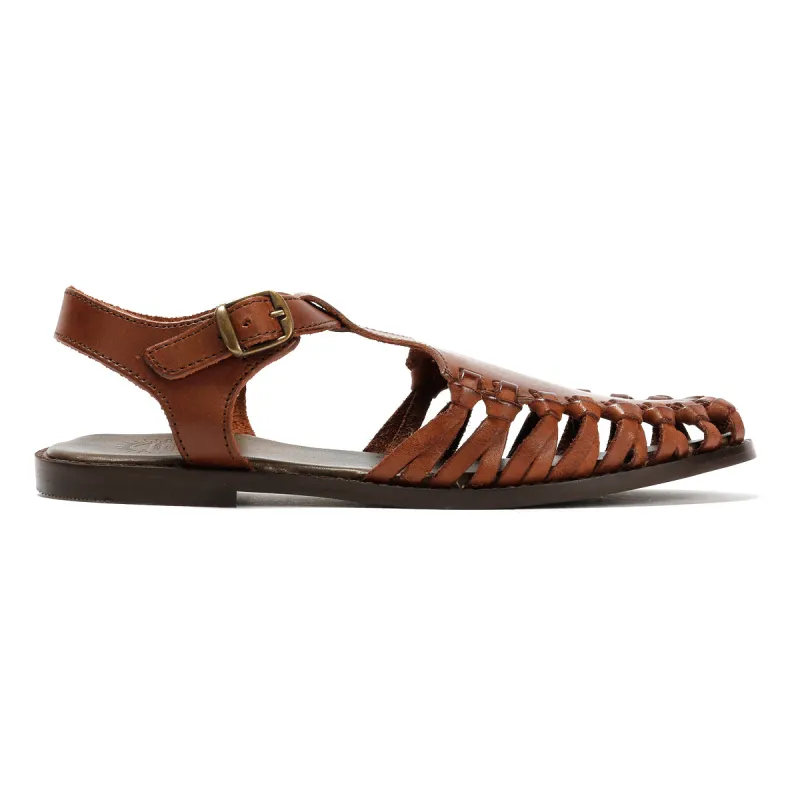 LUNA WOMENS BROWN LEATHER SANDAL made by Hudson Jeans