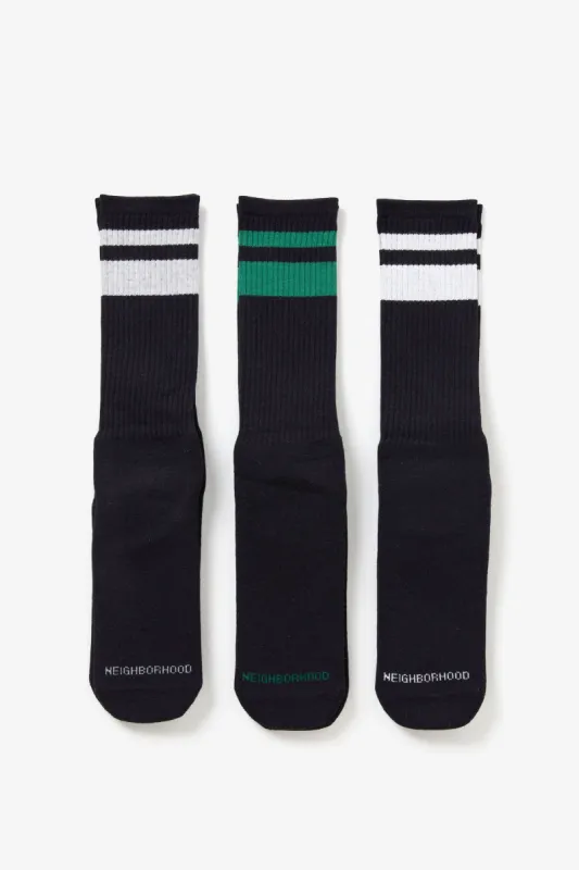 CLASSIC 3PAC SOCKS BLACK made by Neighborhood