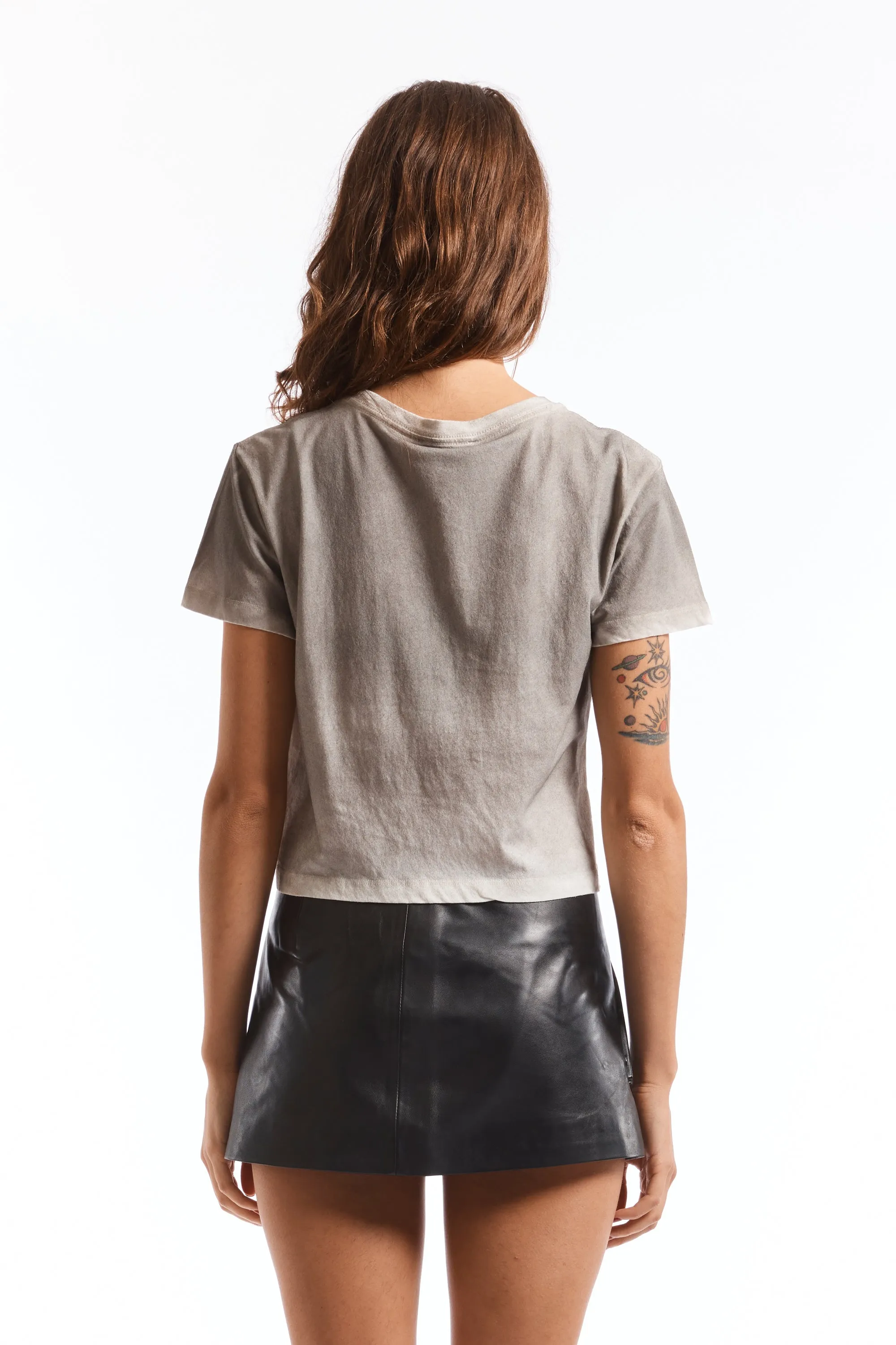WASHED GREY HAPPY CROPPED T-SHIRT sold by Perks And Mini Pty Ltd (P.A.M.) product image thumbnail 2