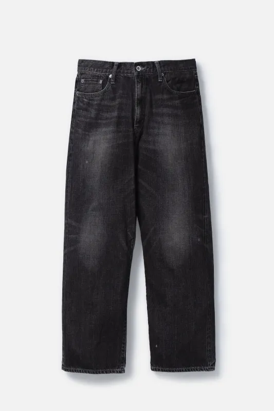 WASHED DENIM DP / WIDE PANTS BLACK made by Perks And Mini Pty Ltd (P.A.M.)