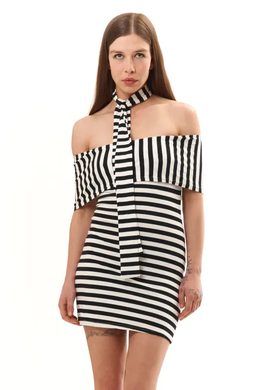 CARRIE DRESS BLACK WHITE STRIPES sold by Perks And Mini Pty Ltd (P.A.M.)