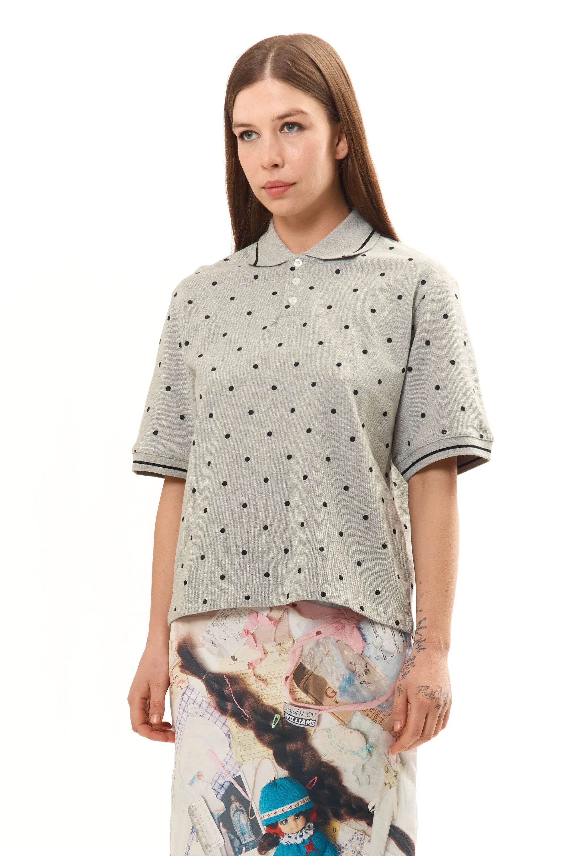 GREY POLKA DOT POLO SHIRT sold by Perks And Mini Pty Ltd (P.A.M.) product image thumbnail 3