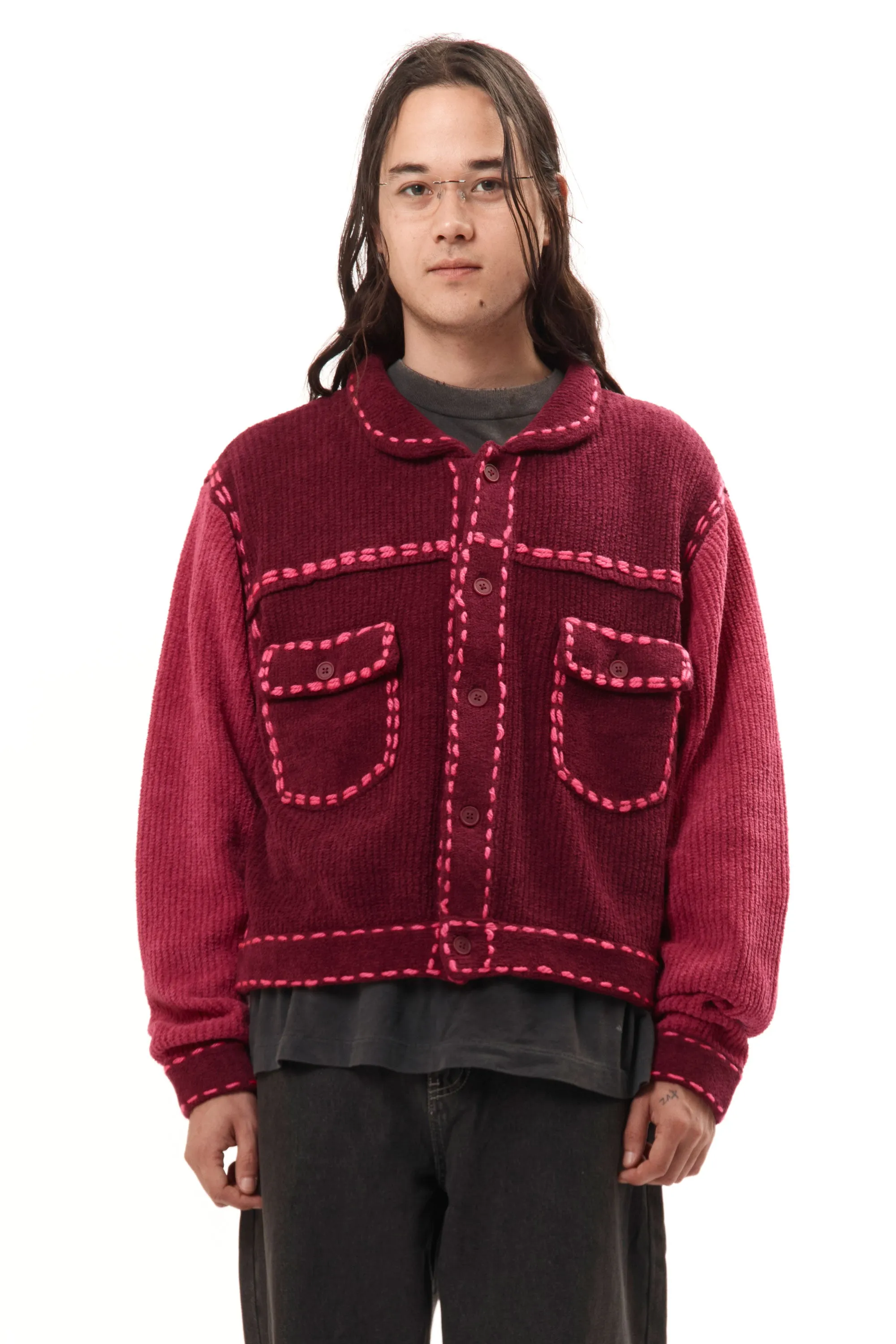 PG1 KNIT CARIGAN BURGUNDY sold by Perks And Mini Pty Ltd (P.A.M.) product image thumbnail 3