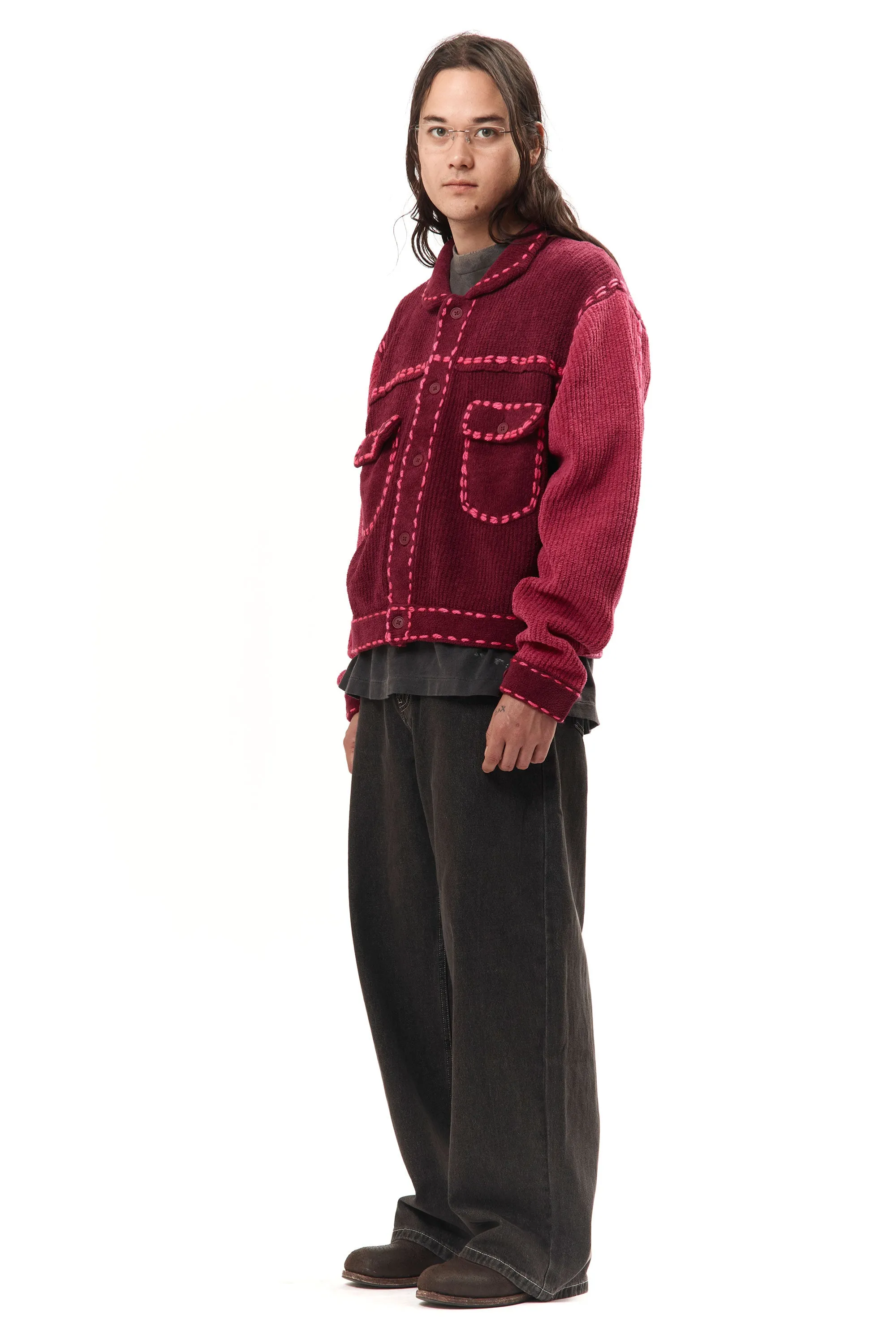 PG1 KNIT CARIGAN BURGUNDY sold by Perks And Mini Pty Ltd (P.A.M.) product image thumbnail 5
