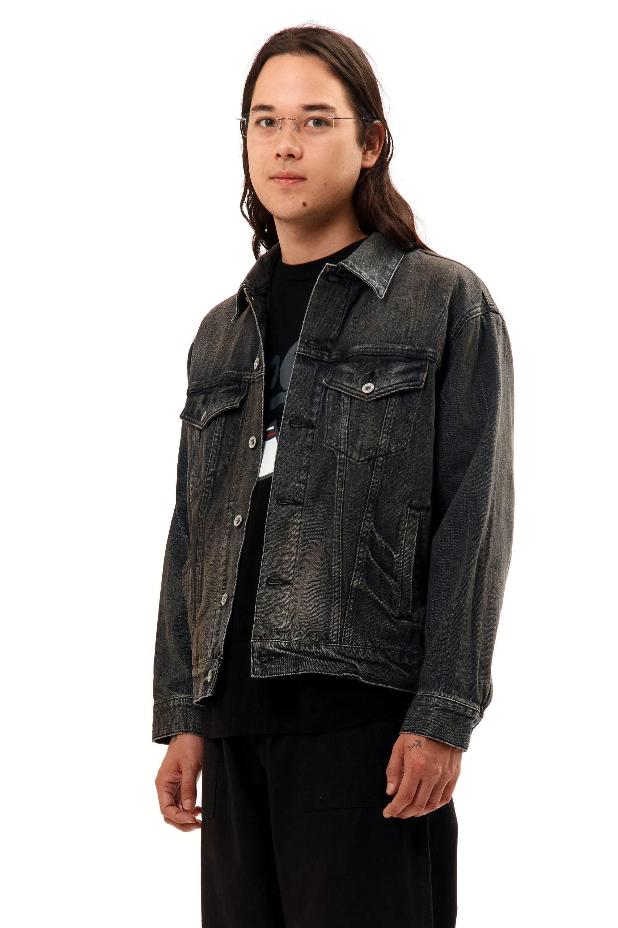 WASHED BLACK DENIM TYPE-4 JACKET BLACK sold by Perks And Mini Pty Ltd (P.A.M.) product image thumbnail 3