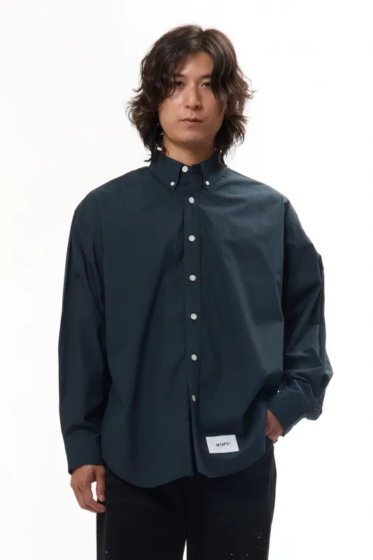 BD 07 LS SHIRT COTTON BROADCLOTH GREEN made by WTAPS