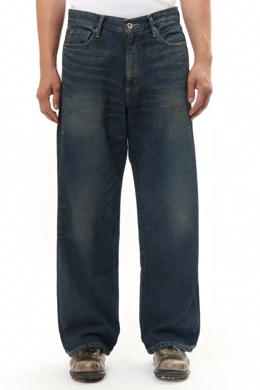 WASHED DENIM DP WIDE JEANS / PANTS INDIGO sold by Perks And Mini Pty Ltd (P.A.M.)
