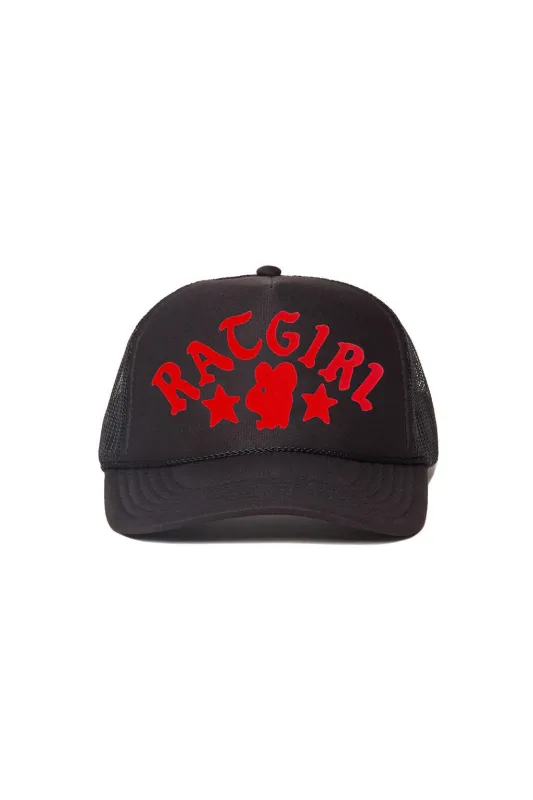 B-Girl Trucker Hat Black made by Stray Rats