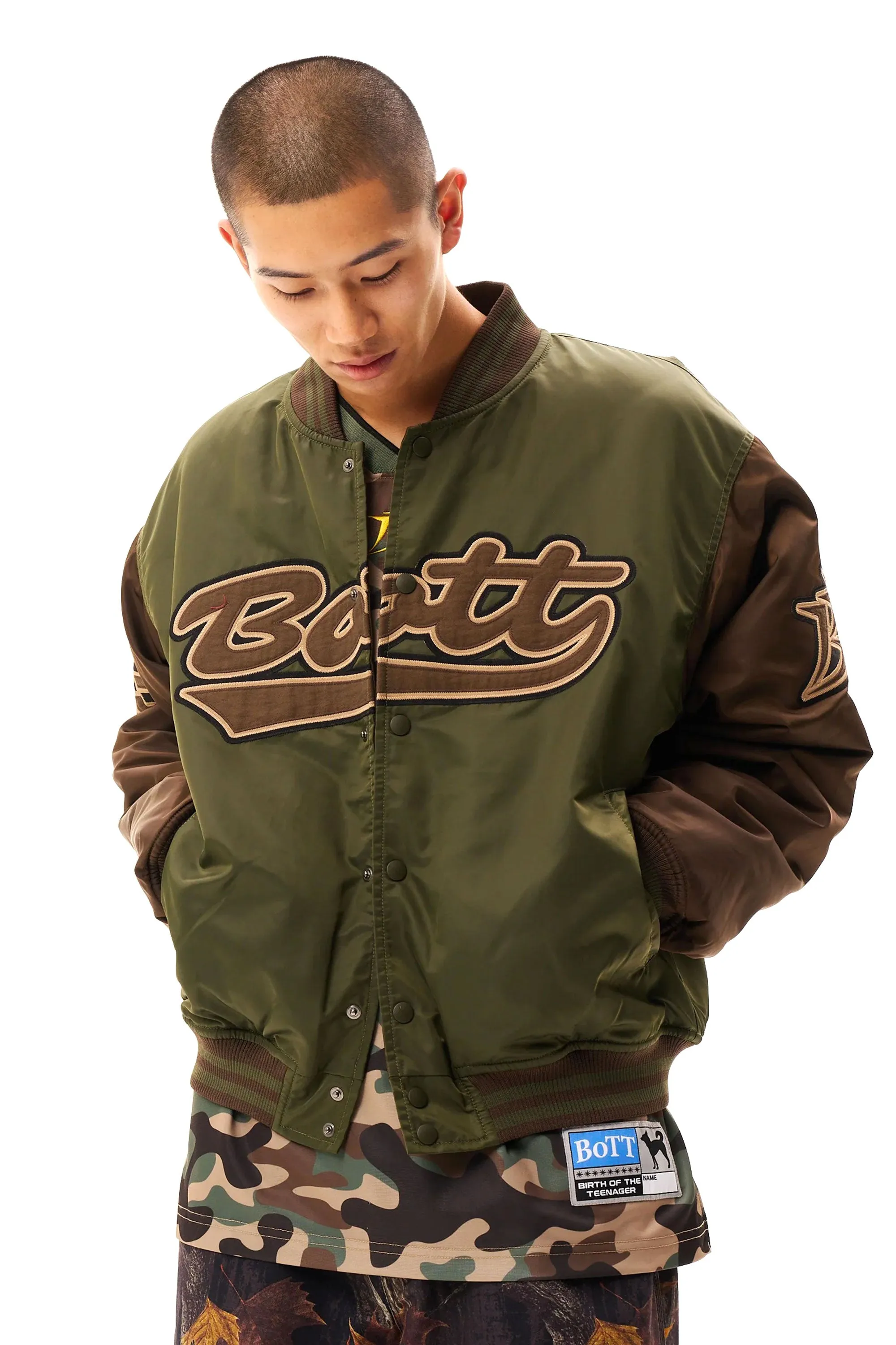 Nylon Varsity Jacket Olive sold by Perks And Mini Pty Ltd (P.A.M.) product image thumbnail 2