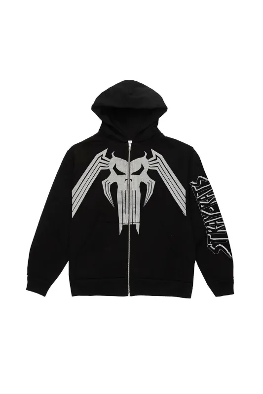 Spidey Zip Hood Black made by Stray Rats