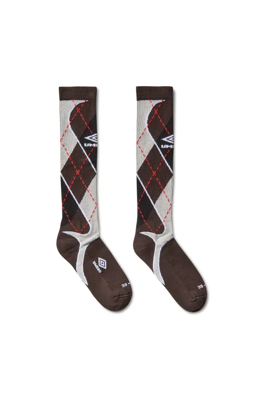 Sport Argyle Socks Black Dark Gray made by Umbro