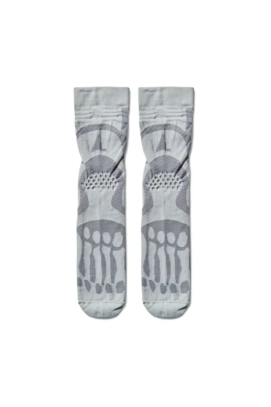 SS26 Bones Logo Q-Skin® Technical Crew Socks Light Grey made by Roa Hiking