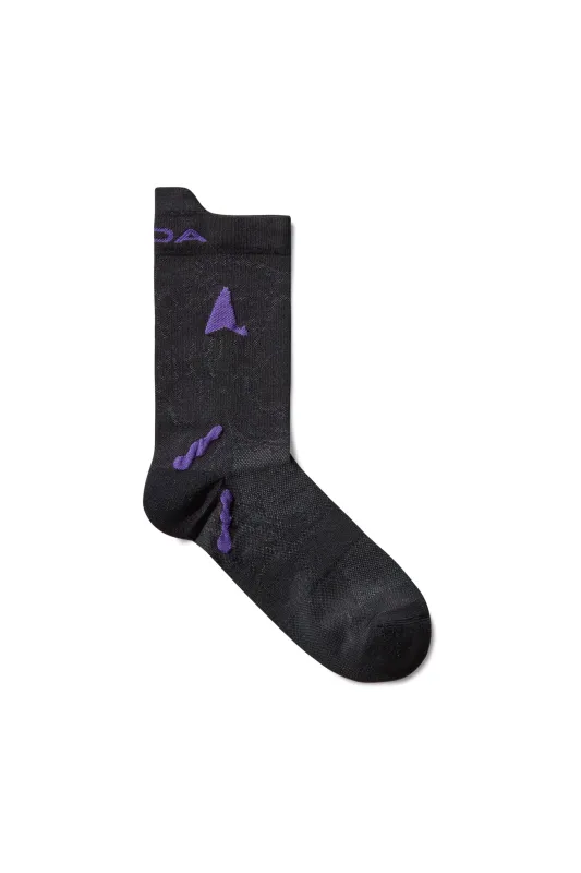 SS26 Ryli Q-SkinĀ® Technical Crew Socks Black made by Roa Hiking