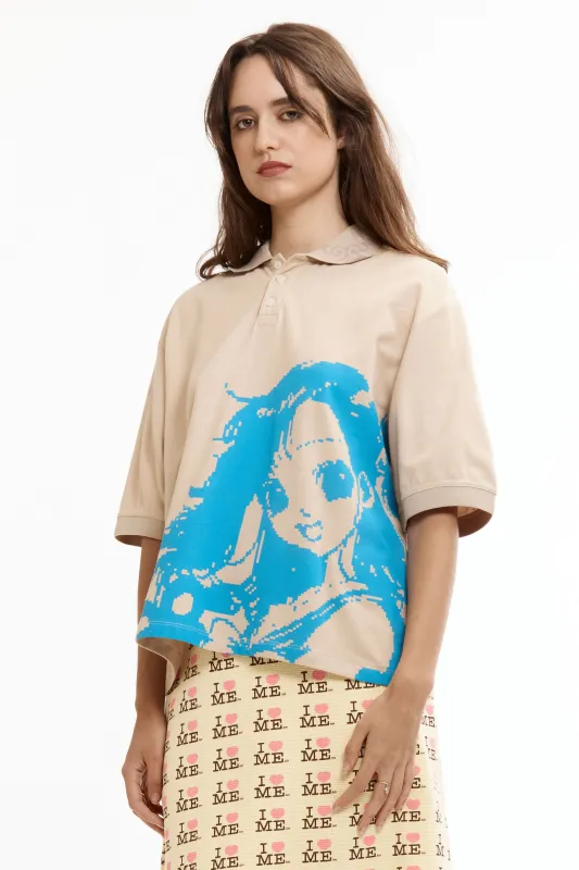 MANGA POLO SHIRT BEIGE made by Ashley Williams