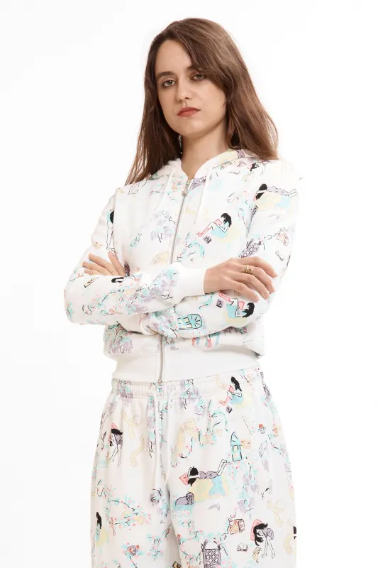 WHITE 'DAY IN THE LIFE' SHRUNK HOODIE made by Ashley Williams