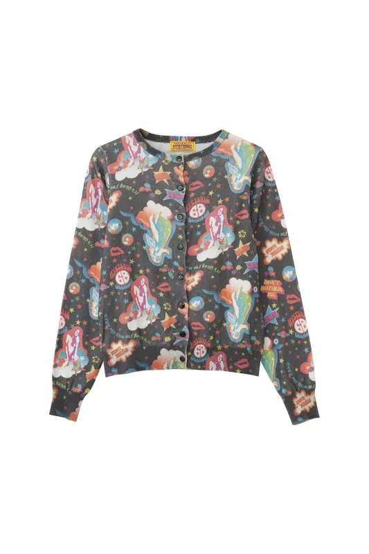 HYSTERIC 68 PATTERNED CARDIGAN BLACK made by Perks And Mini Pty Ltd (P.A.M.)
