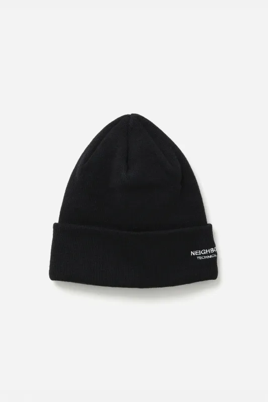 SS26 NH ACRYLIC KNIT BEANIE BLACK made by Neighborhood
