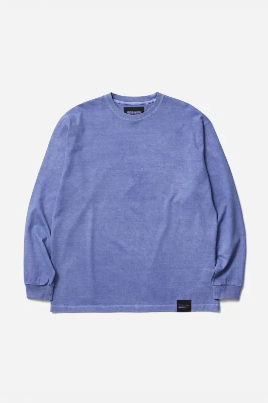 SS26 NH PIGMENT DYED CREWNECK LS BLUE made by Neighborhood
