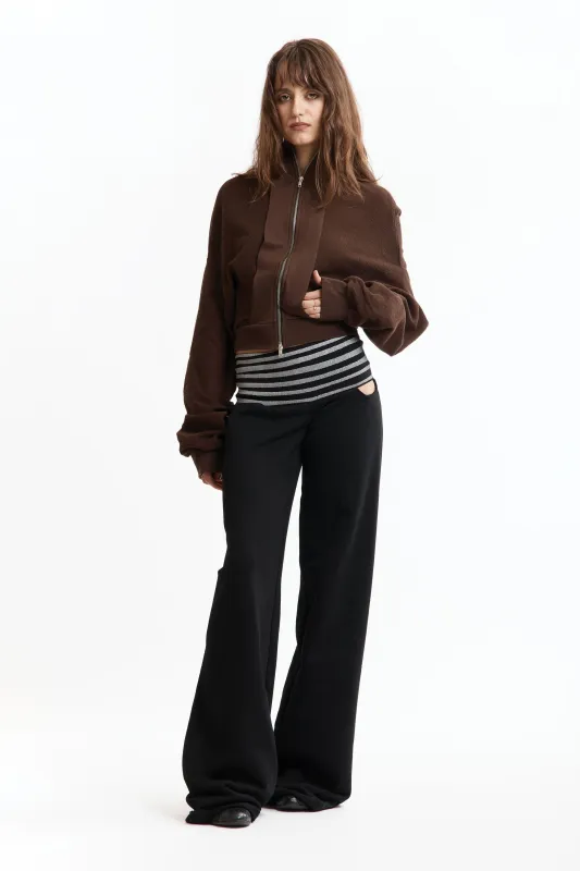 UPSIDE DOWN ZIP SWEAT BROWN made by Perks And Mini Pty Ltd (P.A.M.)