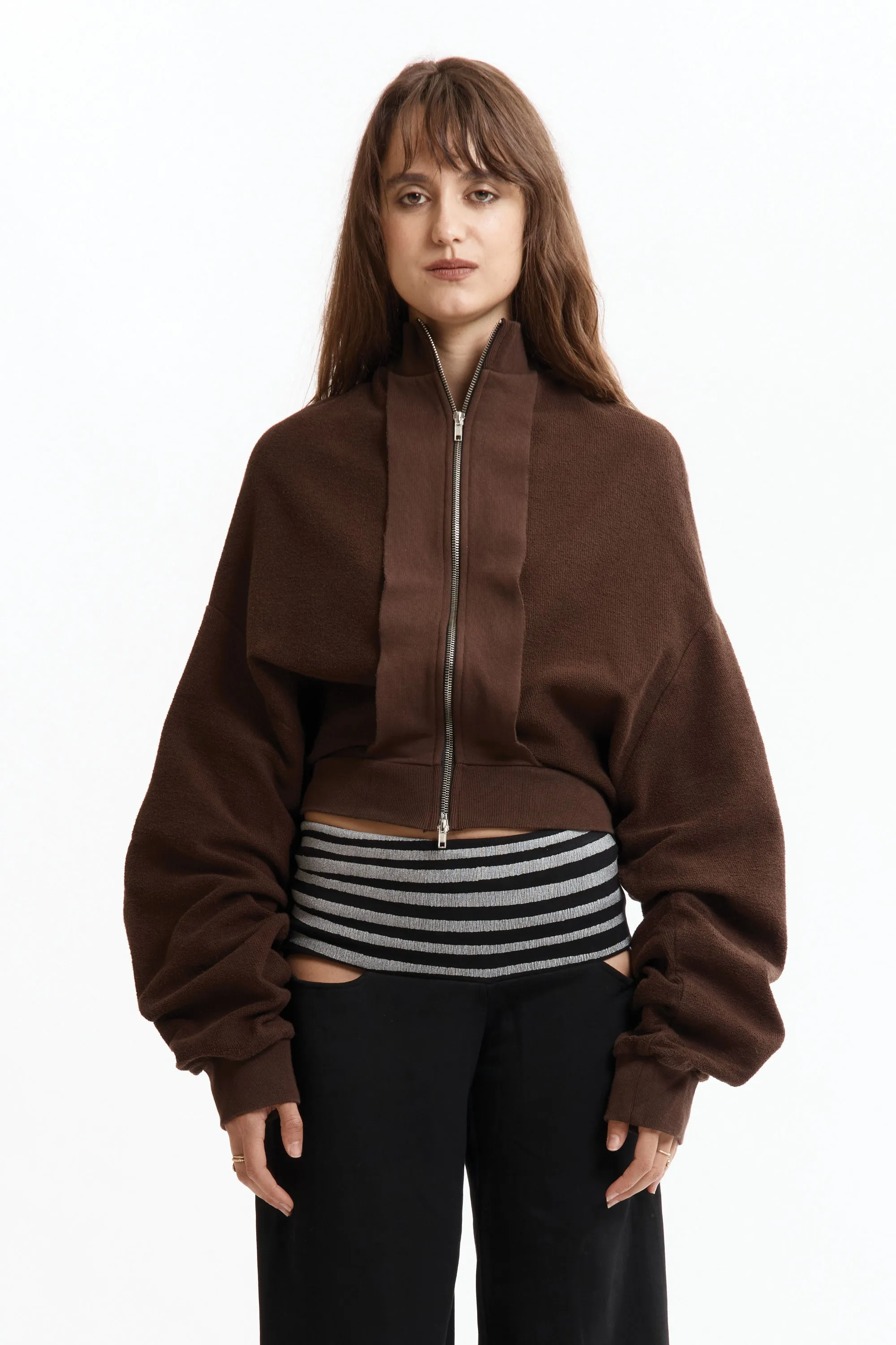 UPSIDE DOWN ZIP SWEAT BROWN sold by Perks And Mini Pty Ltd (P.A.M.) product image thumbnail 3