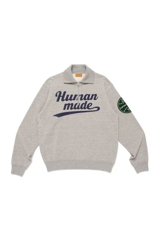 HALF-ZIP SWEATSHIRT GREY made by Human Made
