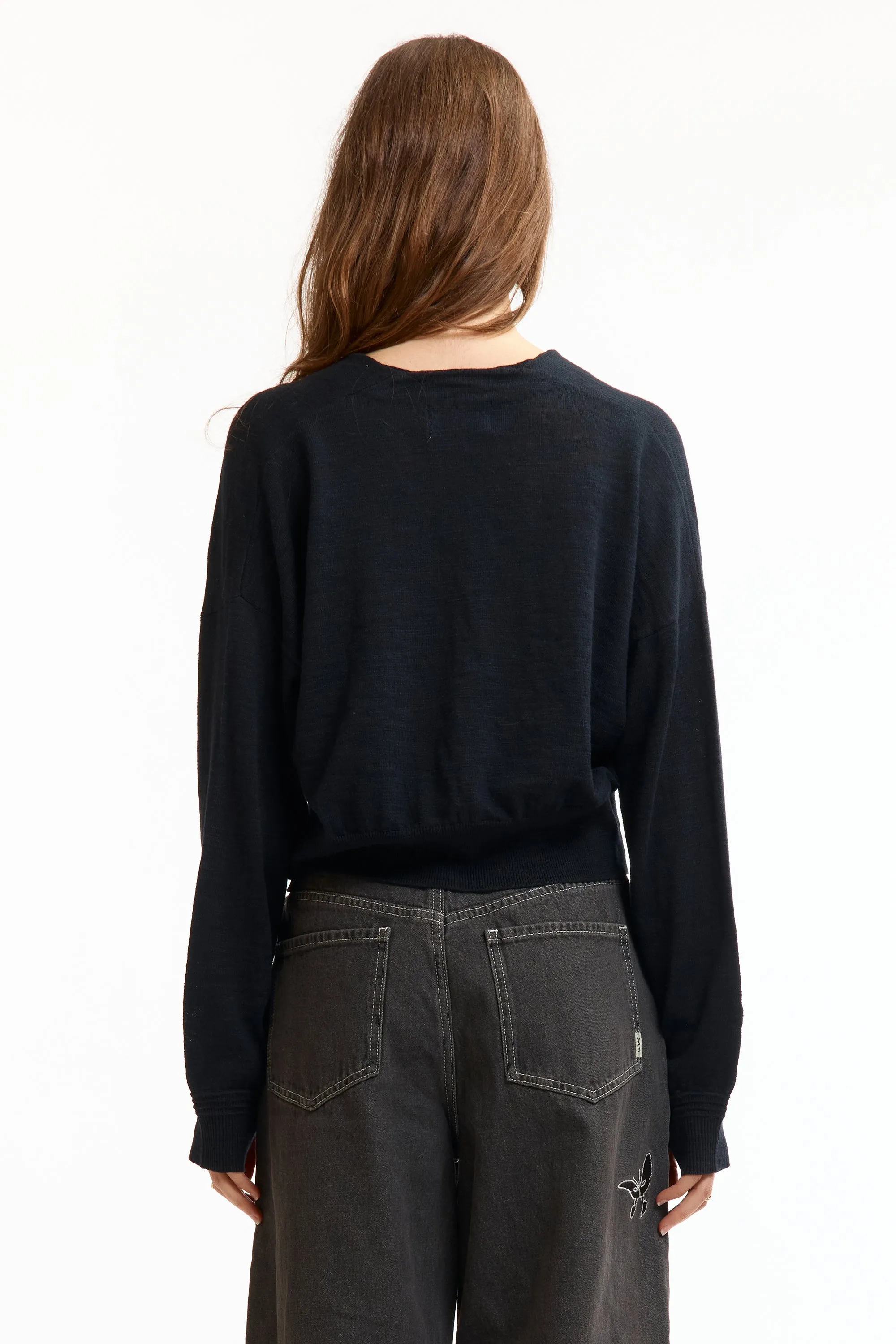 SLAB GAUZE KNIT BOLERO BLACK sold by Perks And Mini Pty Ltd (P.A.M.) product image thumbnail 3