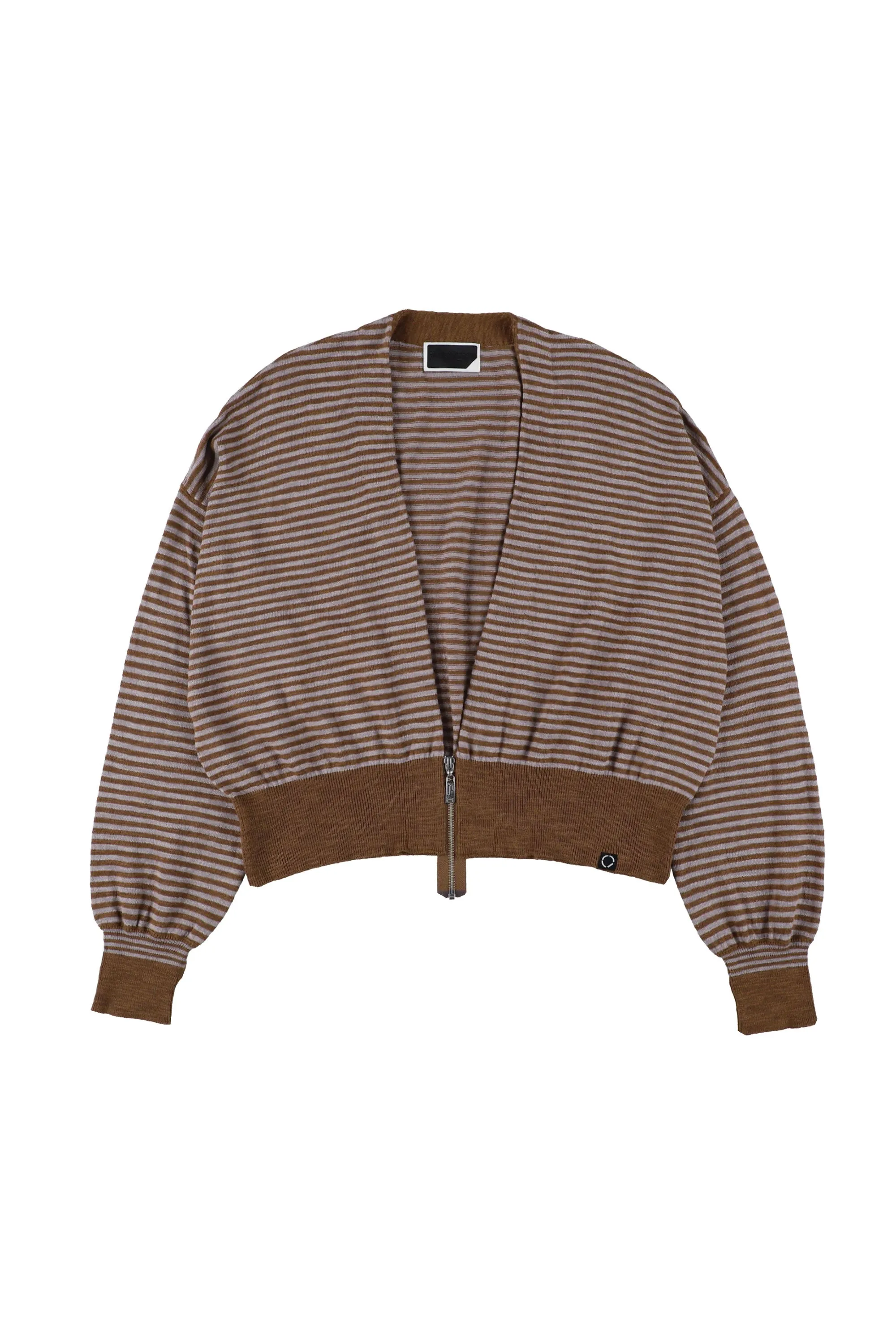 SLAB GAUZE KNIT BOLERO STRIPE BROWN GREY sold by Perks And Mini Pty Ltd (P.A.M.)
