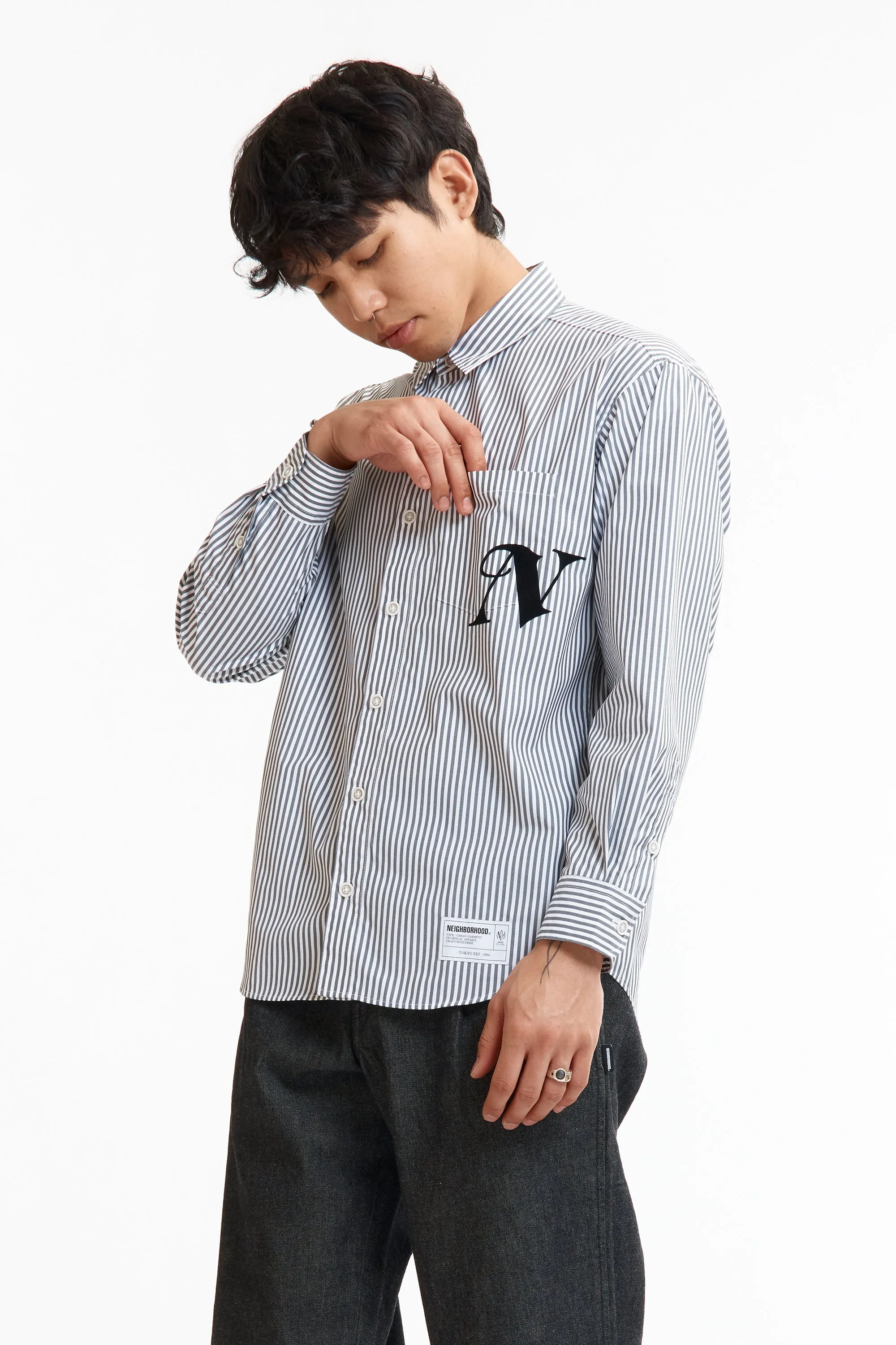 SS26 NH STRIPE SHIRT LS BLACK sold by Perks And Mini Pty Ltd (P.A.M.) product image thumbnail 3