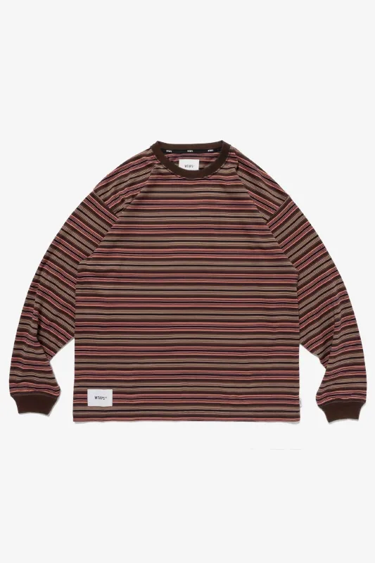 BDY 01 LS STRIPE TEE BROWN made by WTAPS