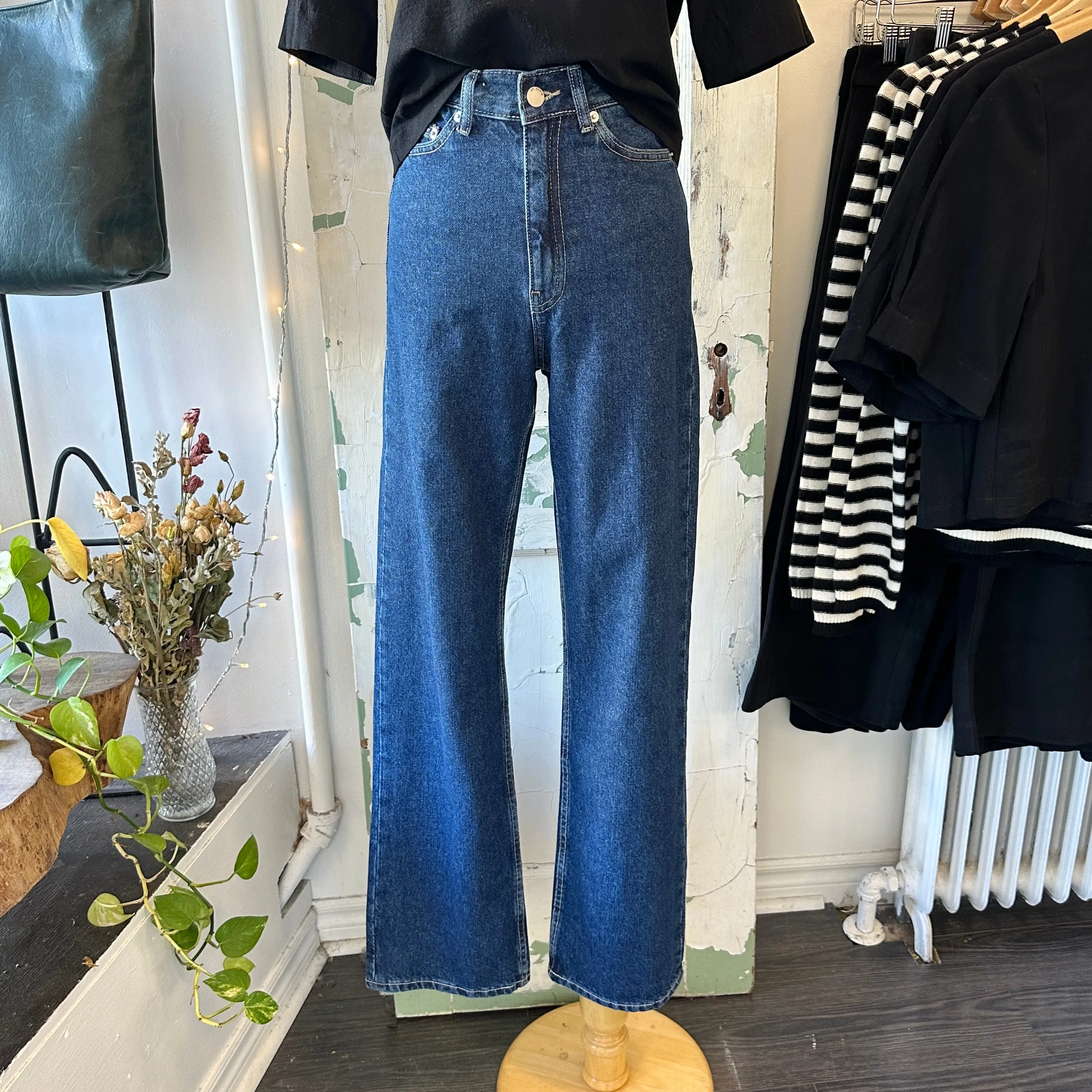 Dr. Denim // Echo Straight Leg Jeans Pebble Dark Retro sold by Coal Miner's Daughter