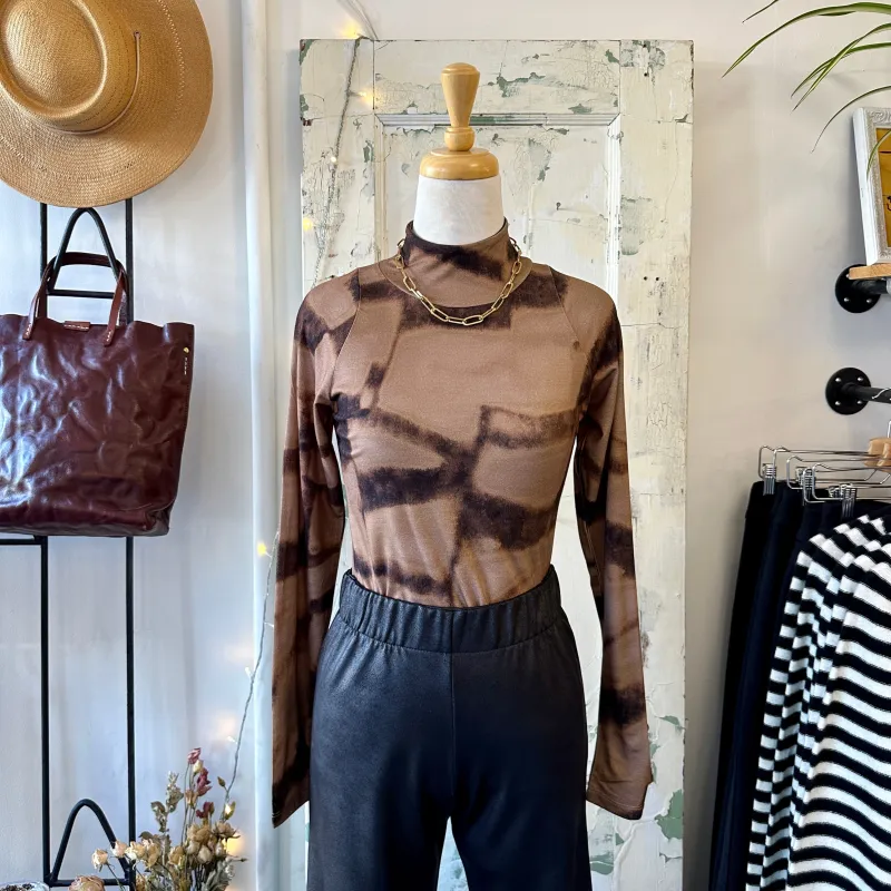Allison Wonderland // Rebecca Turtleneck Mocha Abstract sold by Coal Miner's Daughter