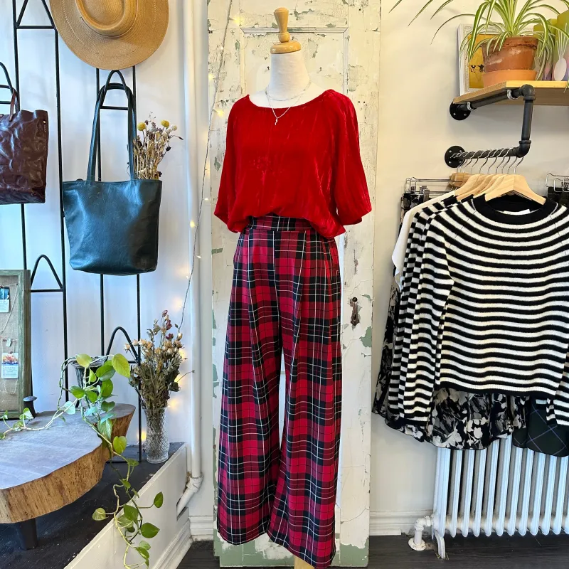 Allison Wonderland // Katherine Pant Red Plaid sold by Coal Miner's Daughter