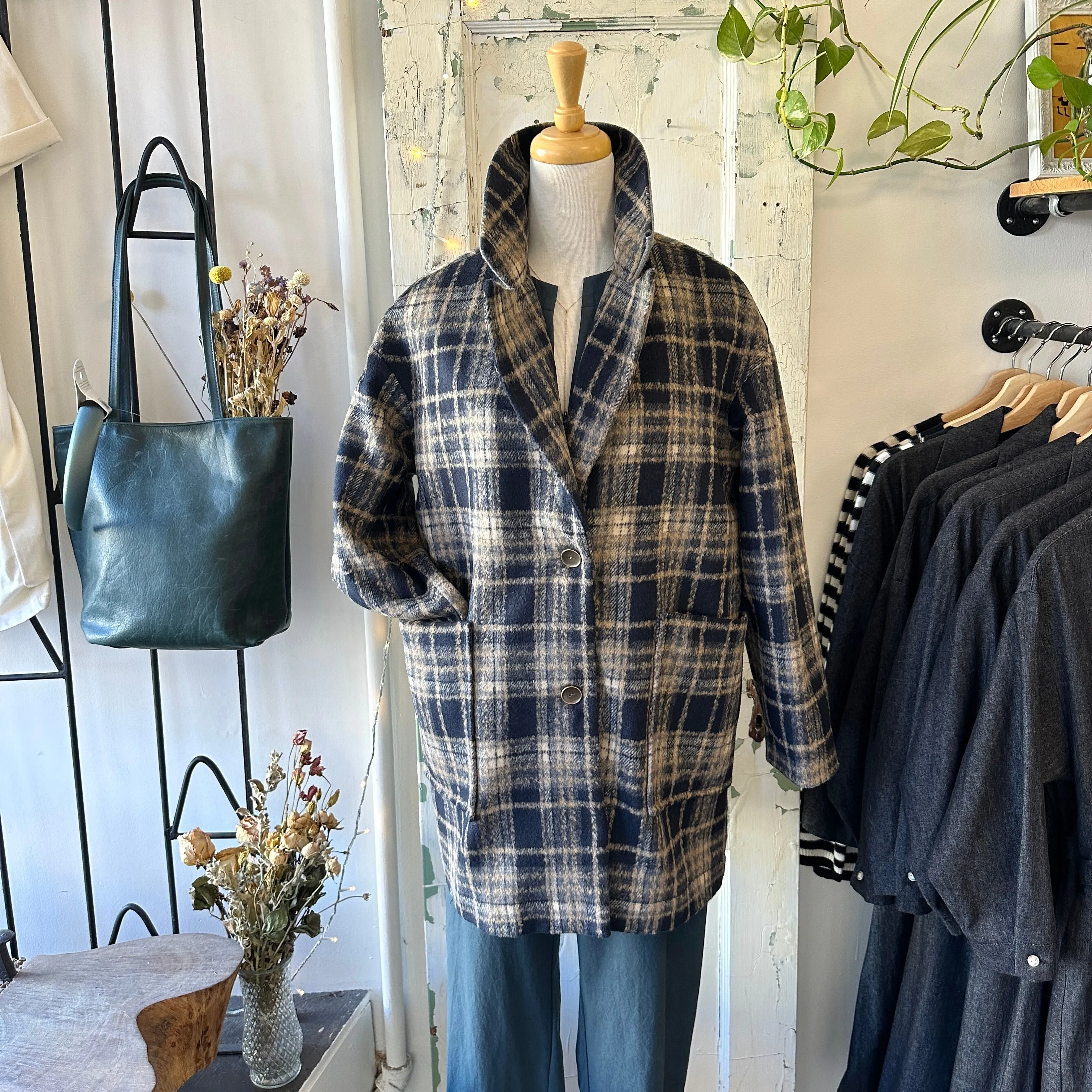 Dagg & Stacey // Harlow Coat Espresso Plaid sold by Coal Miner's Daughter product image thumbnail 2