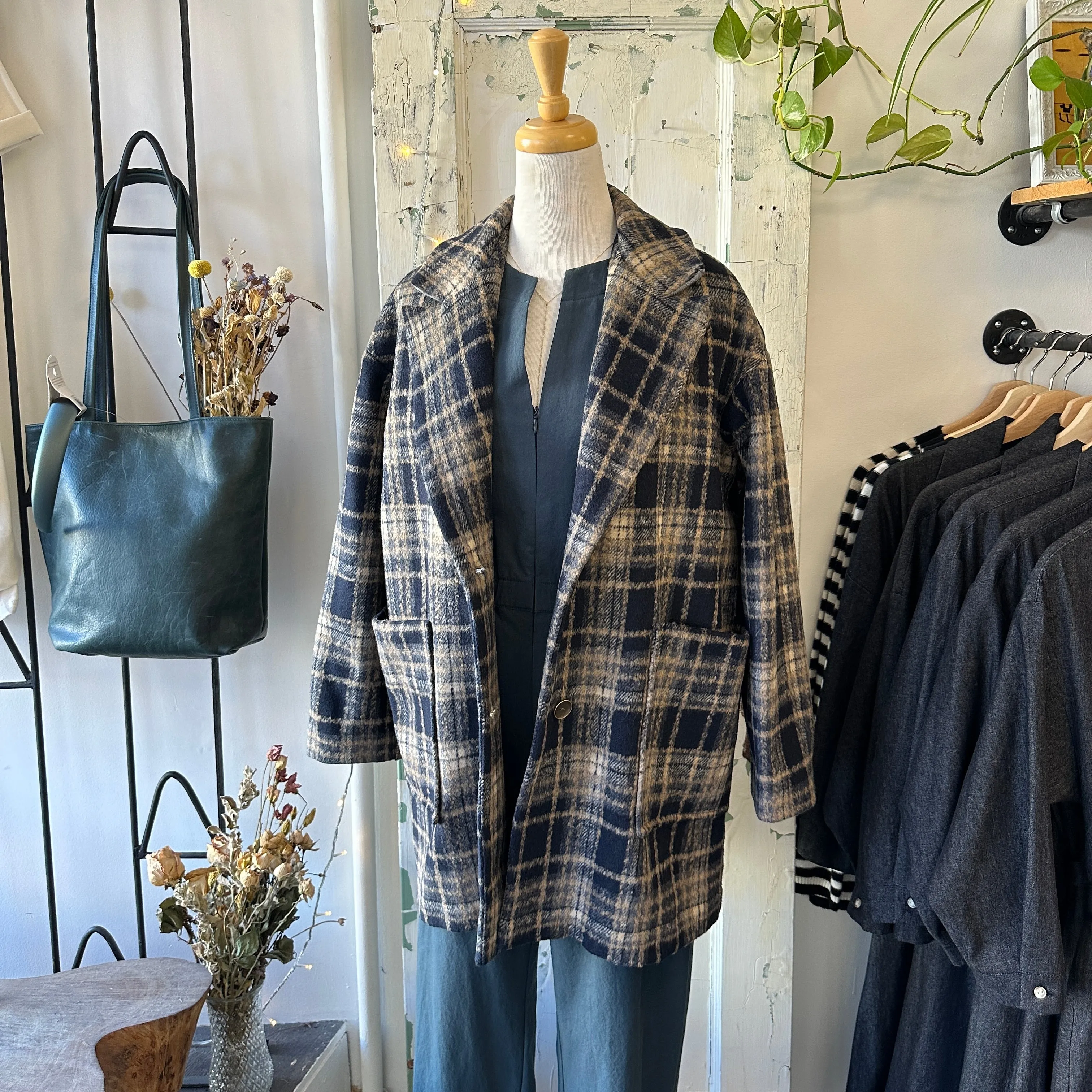 Dagg & Stacey // Harlow Coat Espresso Plaid sold by Coal Miner's Daughter product image thumbnail 5