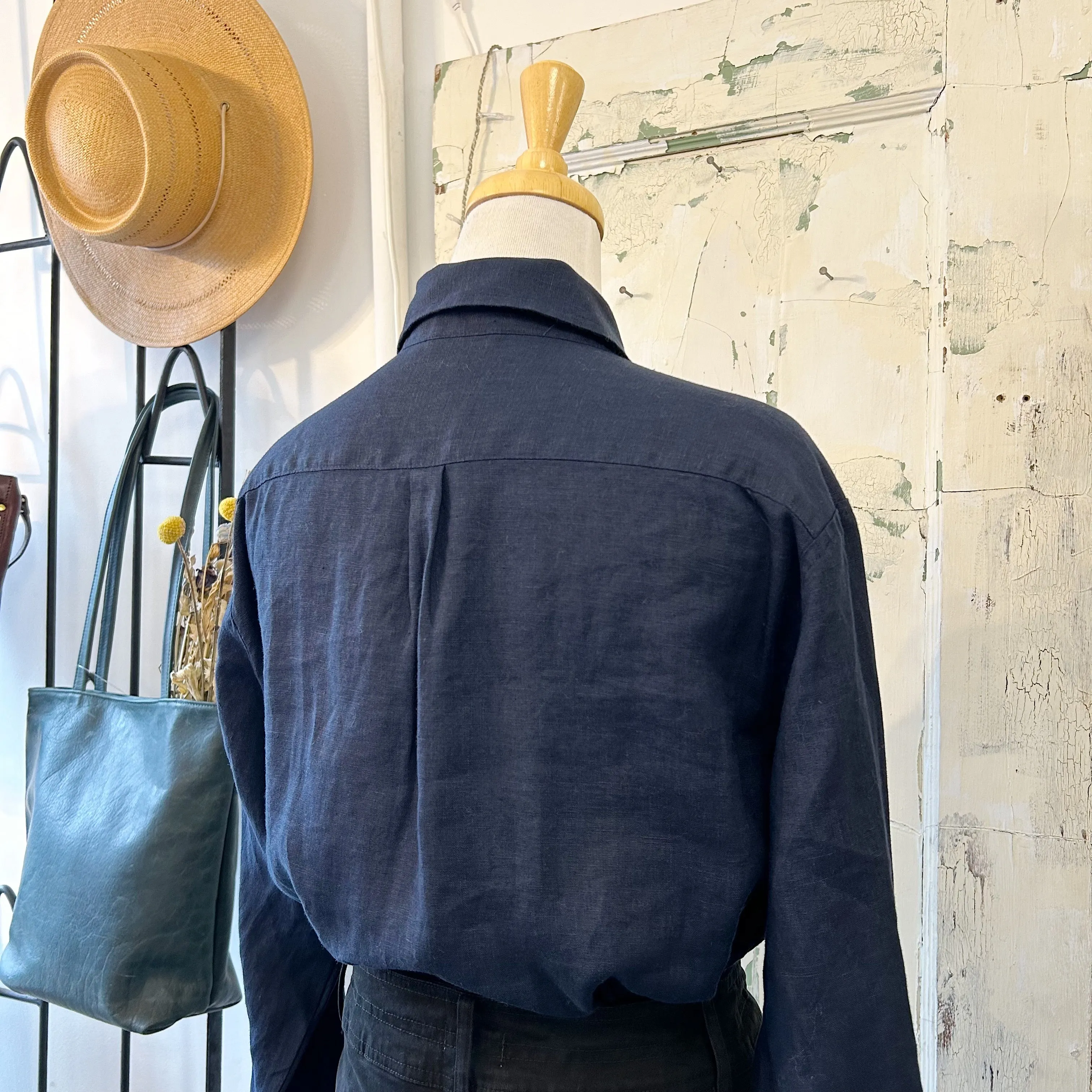 Naïf // Ines Shirt Navy Linen sold by Coal Miner's Daughter product image thumbnail 5