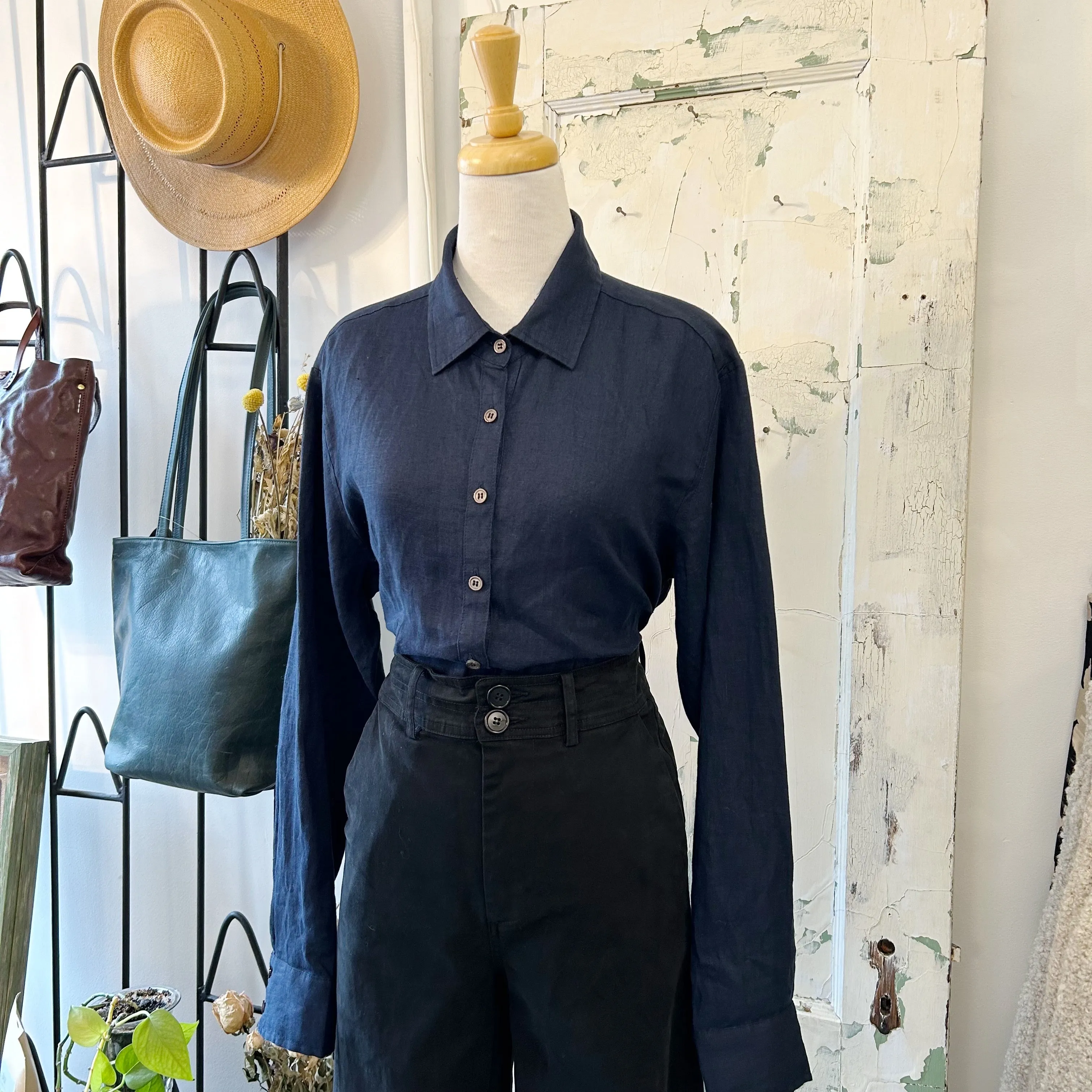 Naïf // Ines Shirt Navy Linen sold by Coal Miner's Daughter product image thumbnail 4