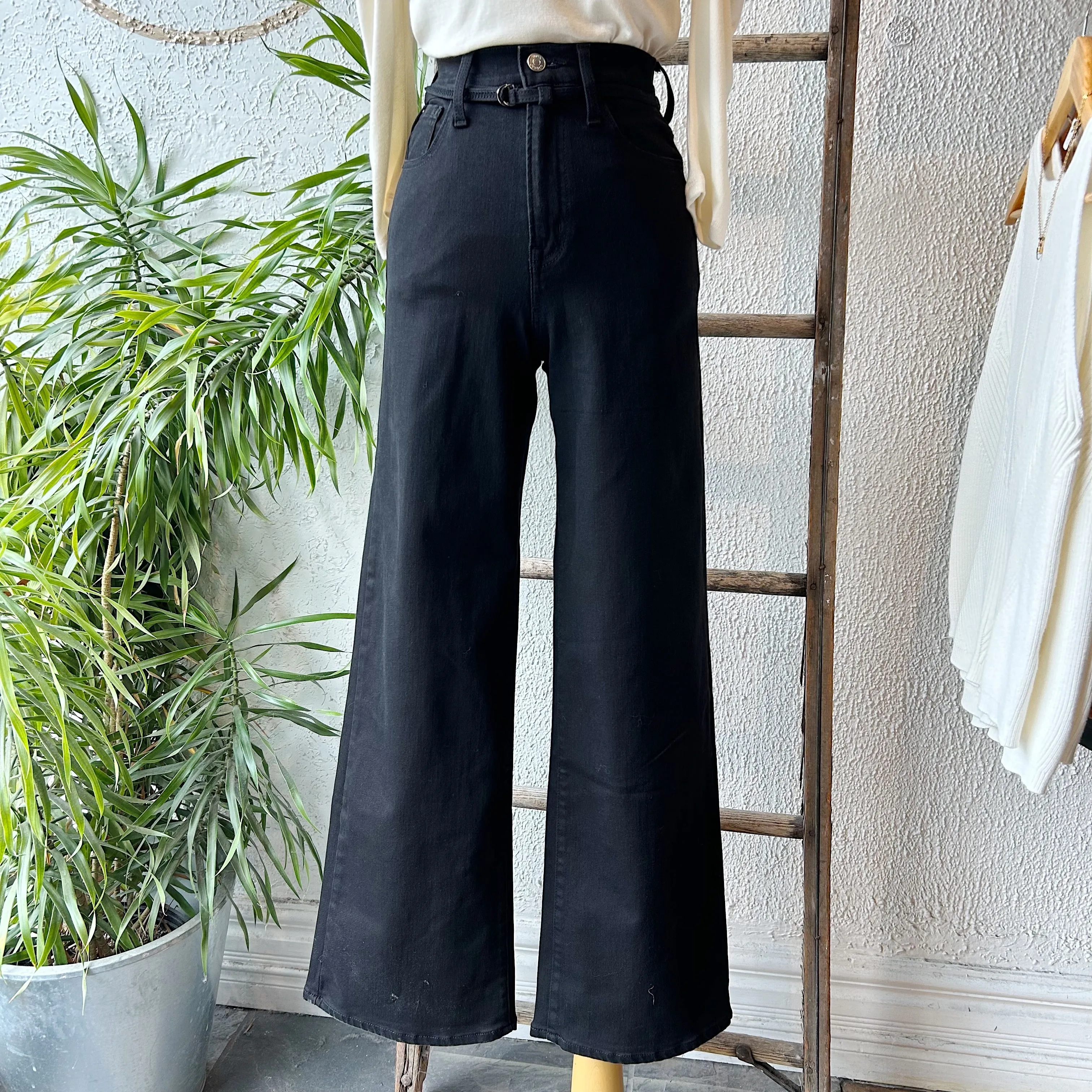 Yoga Jeans // Lily High Rise Wide Black sold by Coal Miner's Daughter