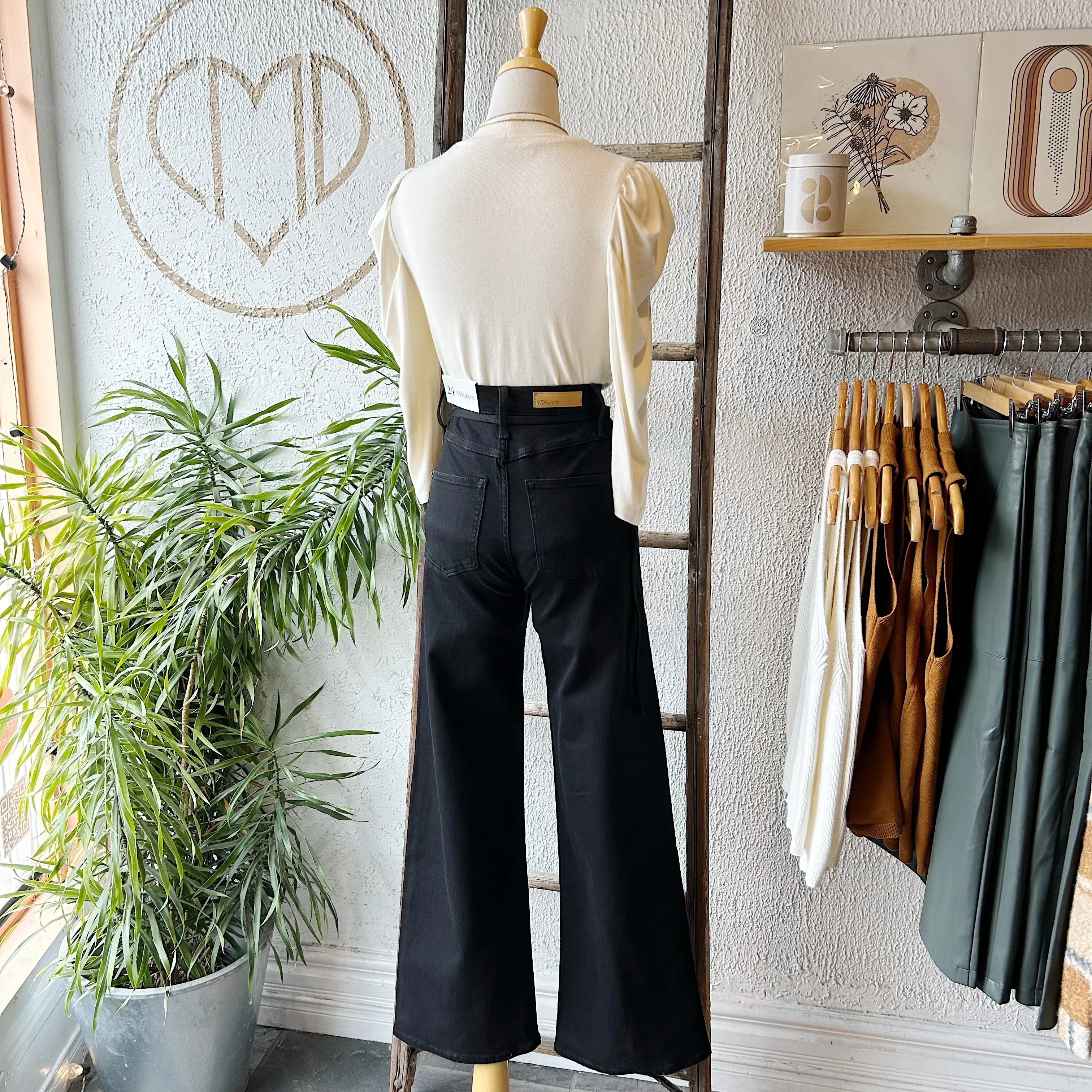 Yoga Jeans // Lily High Rise Wide Black sold by Coal Miner's Daughter product image thumbnail 5