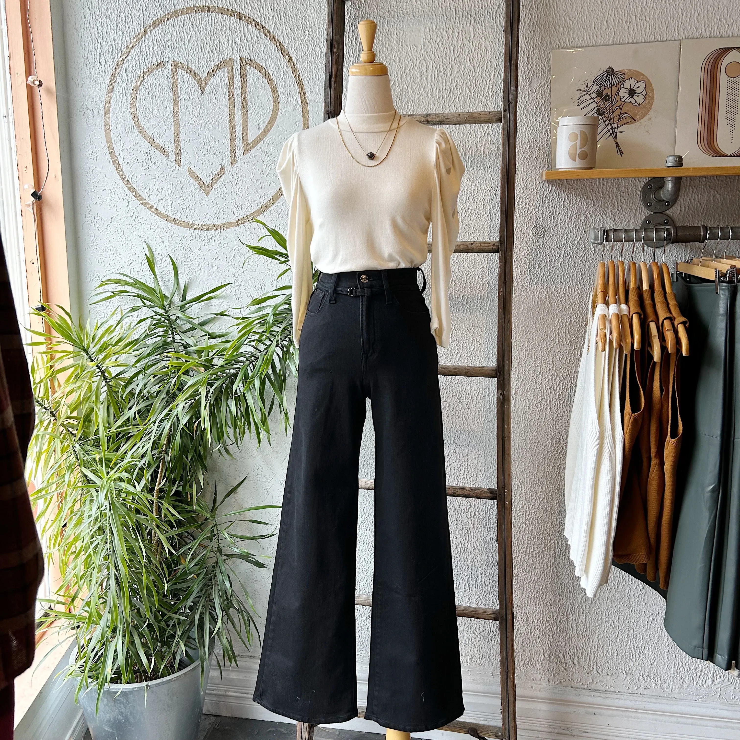 Yoga Jeans // Lily High Rise Wide Black sold by Coal Miner's Daughter product image thumbnail 2