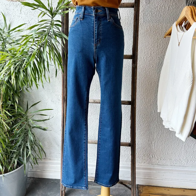 Yoga Jeans // High Rise Straight Heritage Blue sold by Coal Miner's Daughter