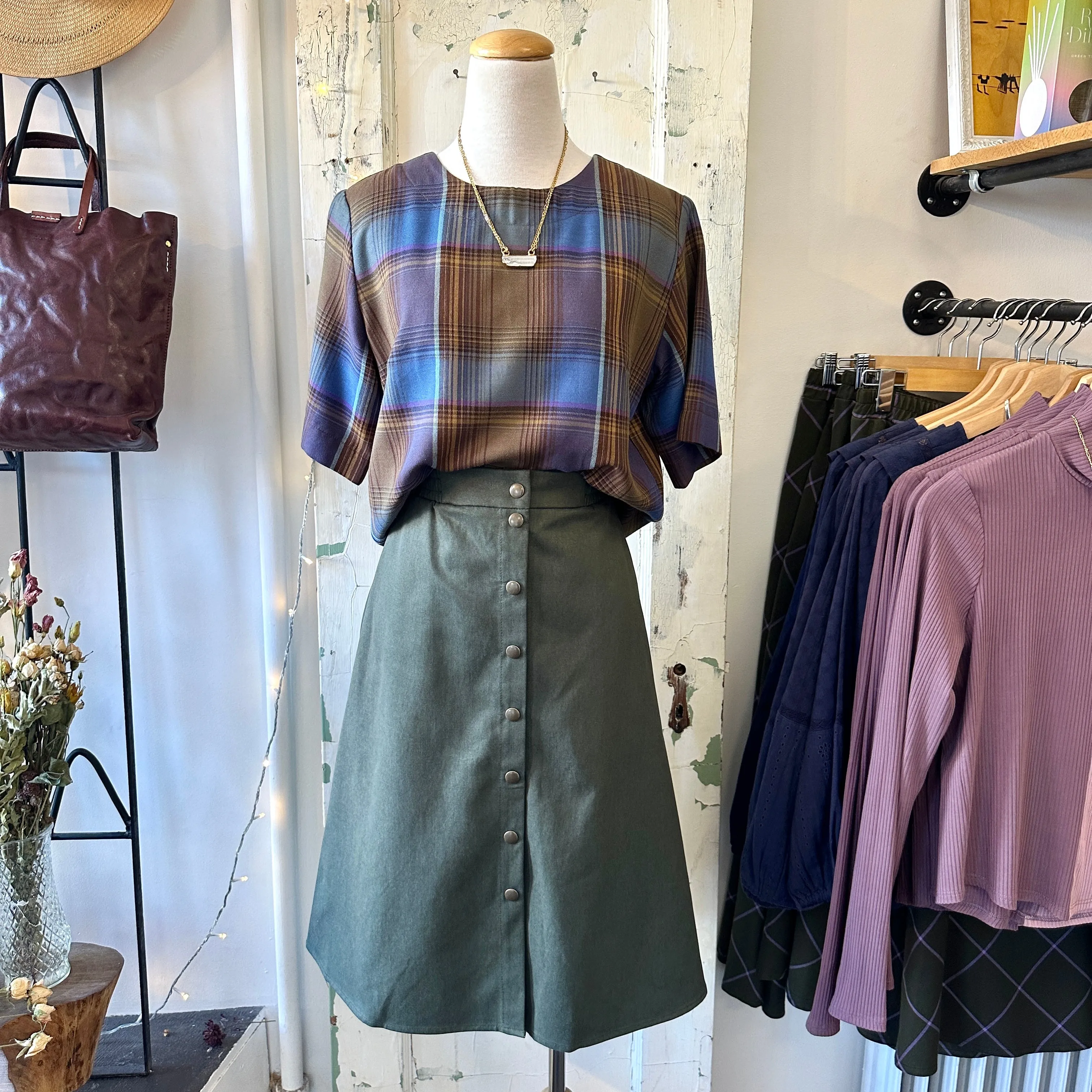 Melow // Janette Skirt Cypress sold by Coal Miner's Daughter